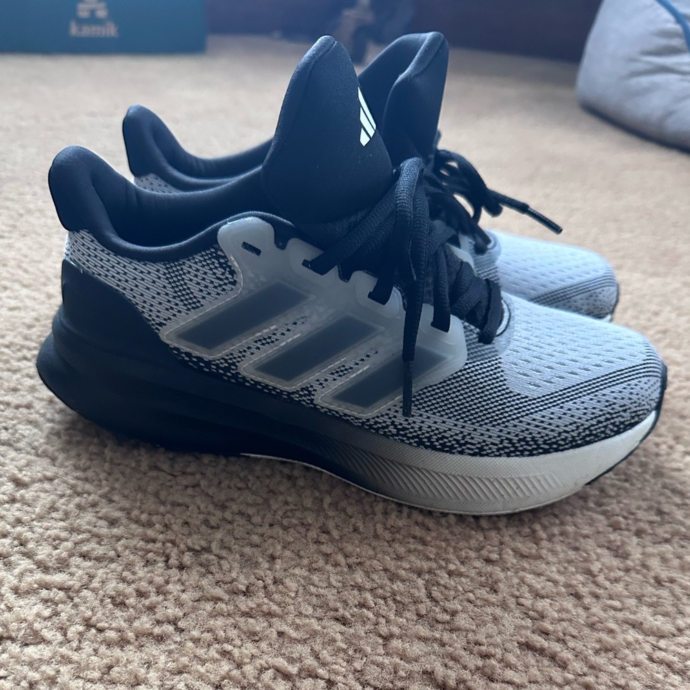 Adidas Ultrarun 5 Black and White Athletic Sneakers